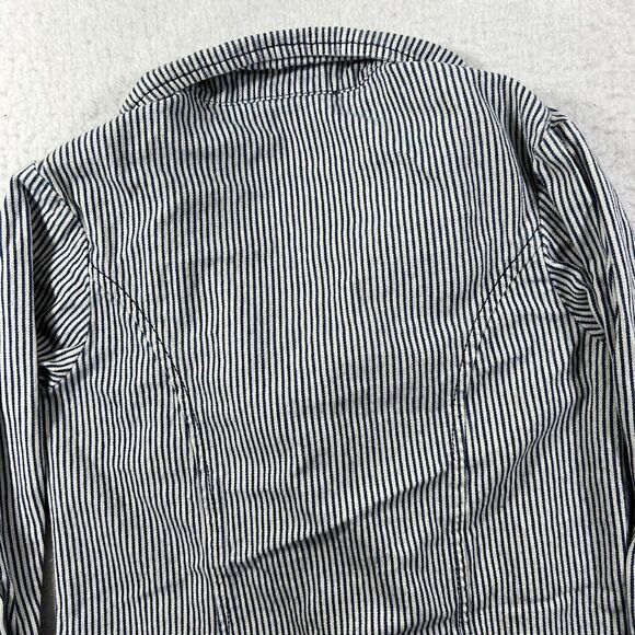 Disney D-Signed Girls Large Blue & White Striped Button Front Denim Jacket - Picture 10 of 12